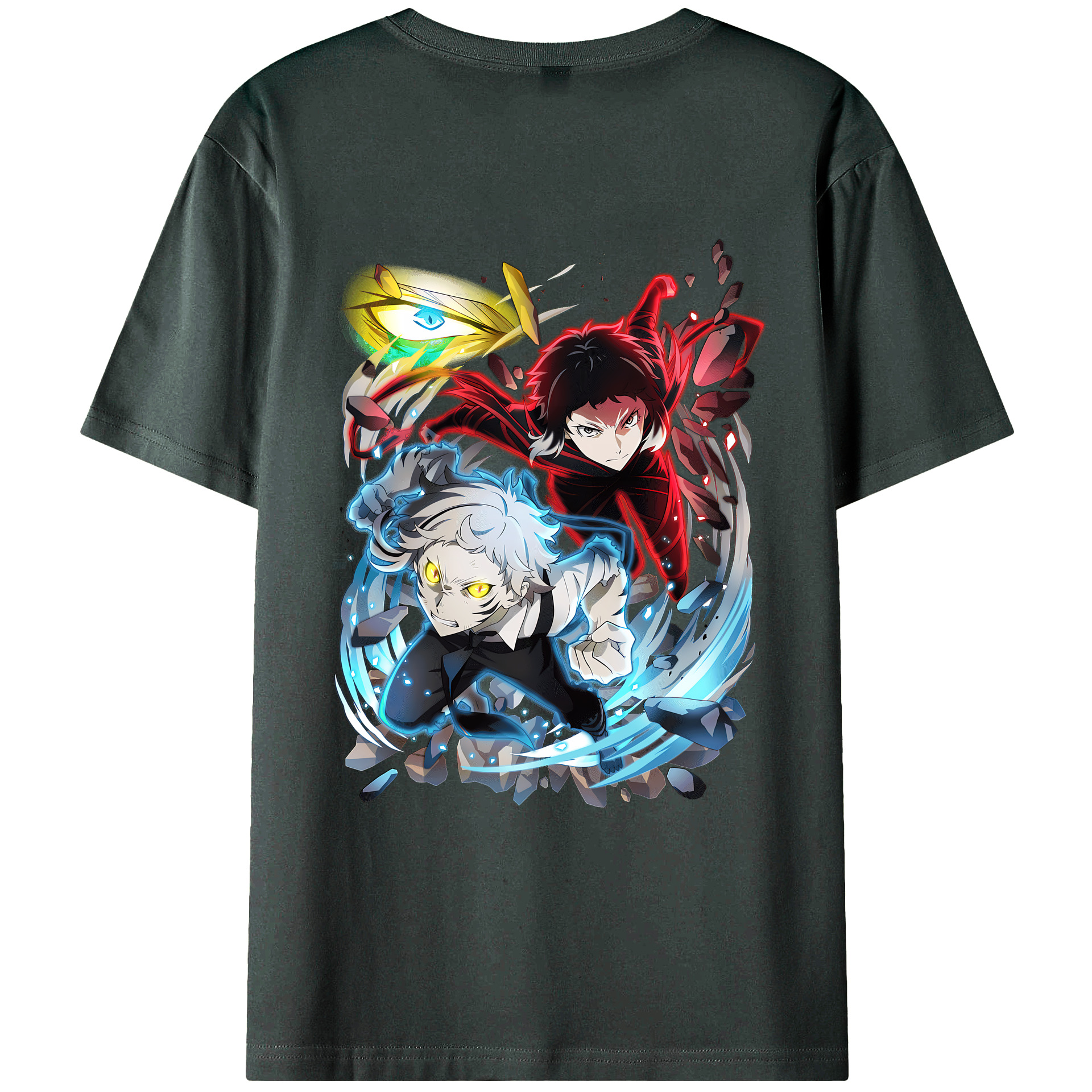 （画像用） 文豪ストレイドッグス Bungo Stray Dogs 綿100％ メンズ半袖Tシャツ（バックプリント） 通気性